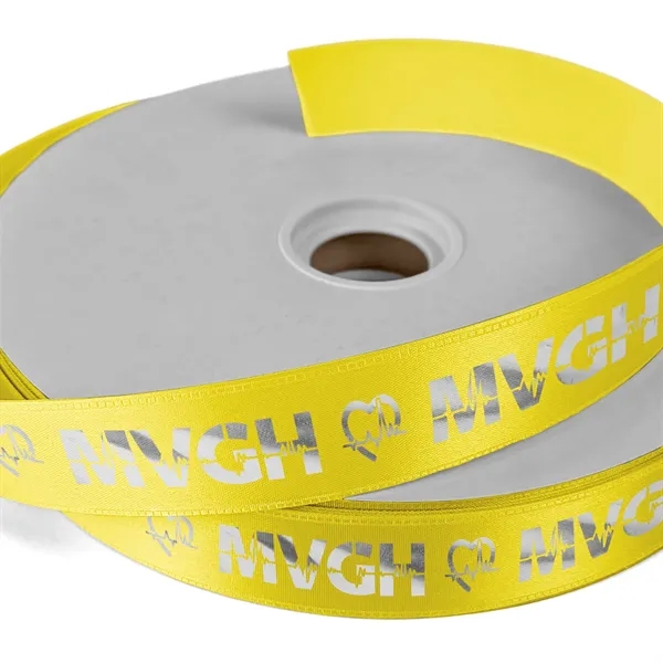 1" Badge Satin Ribbon - 50yd Roll - Foil Print - 1" Badge Satin Ribbon - 50yd Roll - Foil Print - Image 11 of 19