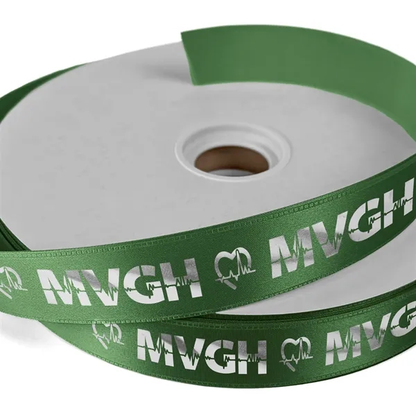 1" Badge Satin Ribbon - 50yd Roll - Foil Print - 1" Badge Satin Ribbon - 50yd Roll - Foil Print - Image 12 of 19