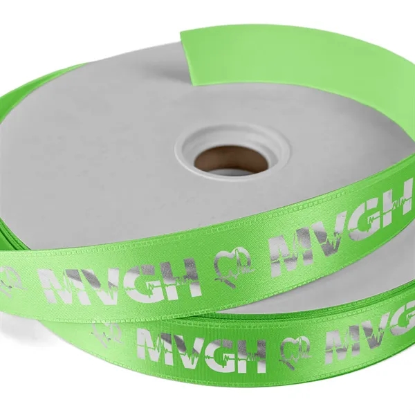 1" Badge Satin Ribbon - 50yd Roll - Foil Print - 1" Badge Satin Ribbon - 50yd Roll - Foil Print - Image 13 of 19