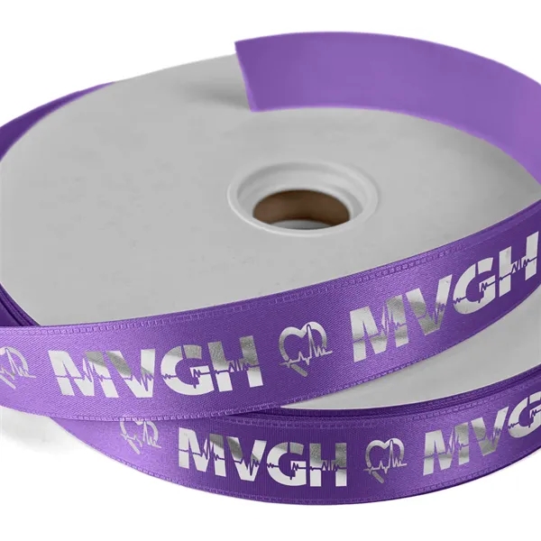 1" Badge Satin Ribbon - 50yd Roll - Foil Print - 1" Badge Satin Ribbon - 50yd Roll - Foil Print - Image 17 of 19