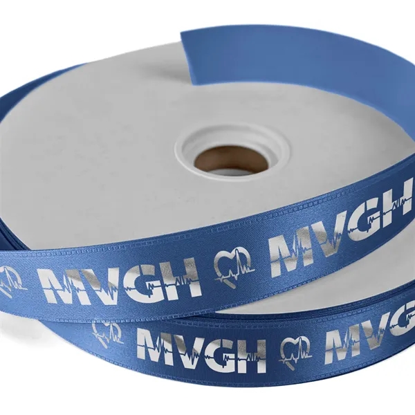 1" Badge Satin Ribbon - 50yd Roll - Foil Print - 1" Badge Satin Ribbon - 50yd Roll - Foil Print - Image 19 of 19