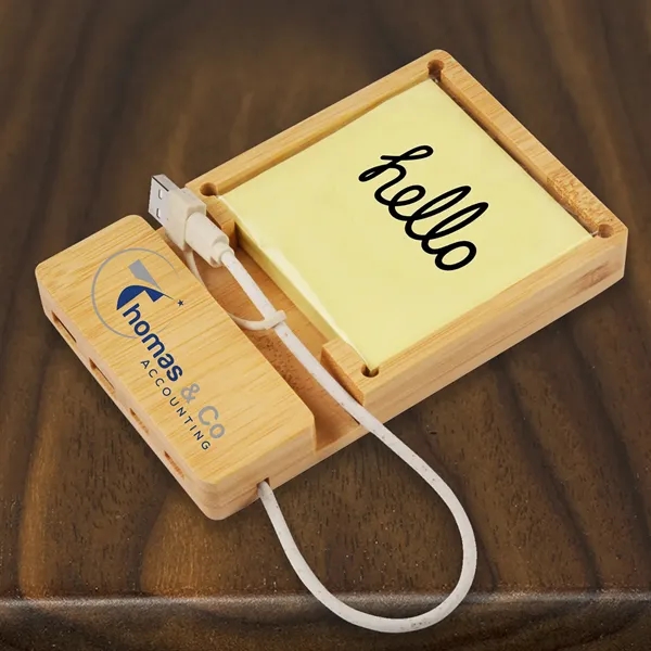 Bamboo USB Hub/Phone Holder/Small Post It Holder - Bamboo USB Hub/Phone Holder/Small Post It Holder - Image 4 of 6