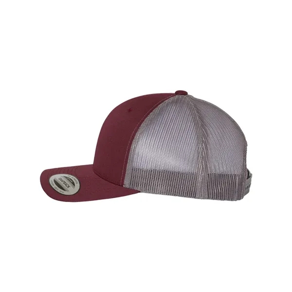 Structured 6 Panel Trucker Cap with Leather Patch - Structured 6 Panel Trucker Cap with Leather Patch - Image 7 of 33