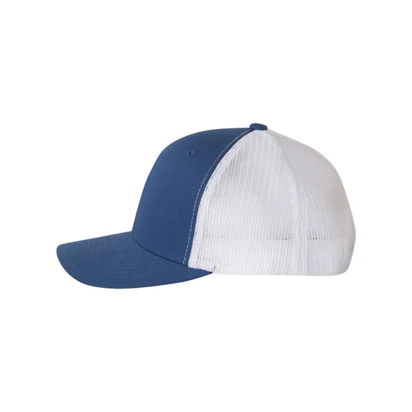 Structured 6 Panel Trucker Cap with Leather Patch - Structured 6 Panel Trucker Cap with Leather Patch - Image 8 of 33
