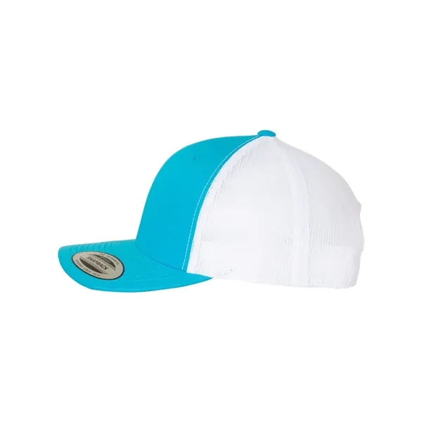 Structured 6 Panel Trucker Cap with Leather Patch - Structured 6 Panel Trucker Cap with Leather Patch - Image 10 of 33