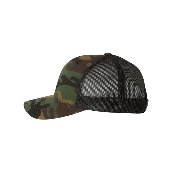 Structured 6 Panel Trucker Cap with Leather Patch - Structured 6 Panel Trucker Cap with Leather Patch - Image 11 of 33