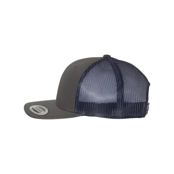 Structured 6 Panel Trucker Cap with Leather Patch - Structured 6 Panel Trucker Cap with Leather Patch - Image 16 of 33