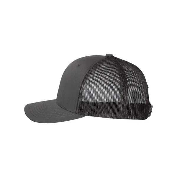 Structured 6 Panel Trucker Cap with Leather Patch - Structured 6 Panel Trucker Cap with Leather Patch - Image 17 of 33