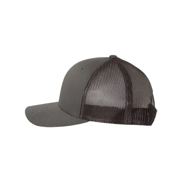 Structured 6 Panel Trucker Cap with Leather Patch - Structured 6 Panel Trucker Cap with Leather Patch - Image 18 of 33