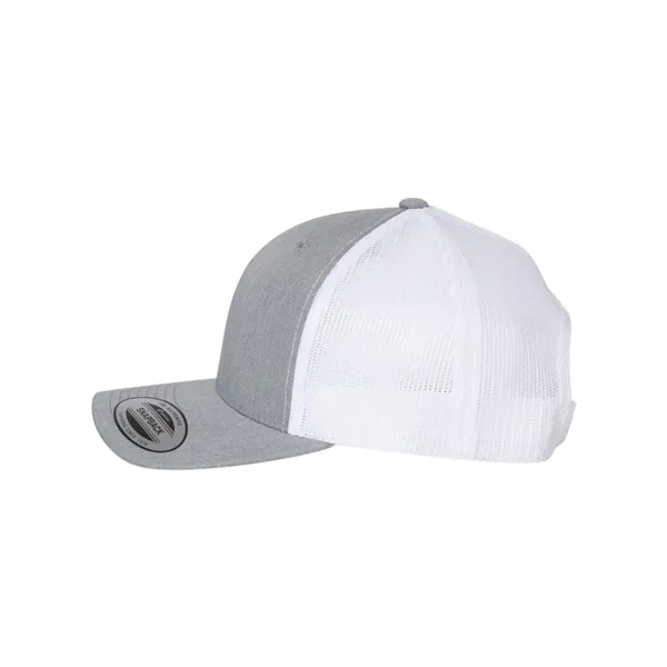 Structured 6 Panel Trucker Cap with Leather Patch - Structured 6 Panel Trucker Cap with Leather Patch - Image 19 of 33