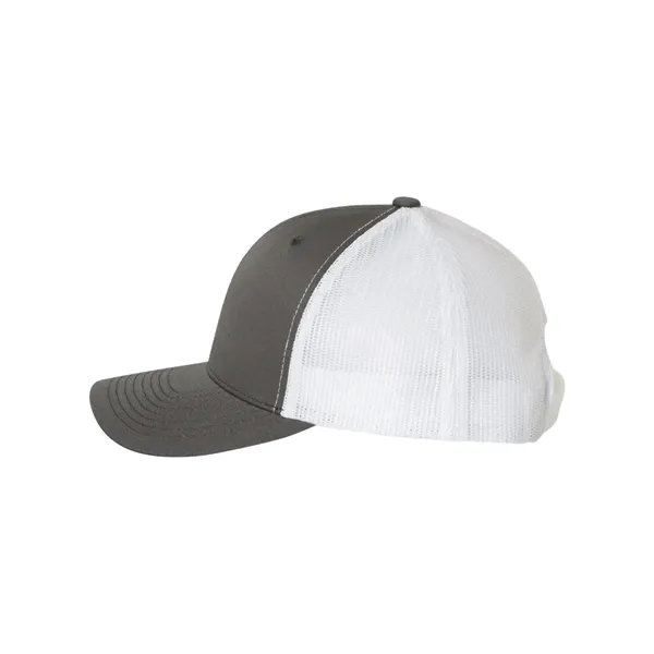 Structured 6 Panel Trucker Cap with Leather Patch - Structured 6 Panel Trucker Cap with Leather Patch - Image 22 of 33