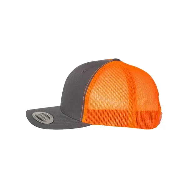 Structured 6 Panel Trucker Cap with Leather Patch - Structured 6 Panel Trucker Cap with Leather Patch - Image 23 of 33