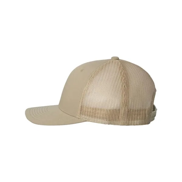 Structured 6 Panel Trucker Cap with Leather Patch - Structured 6 Panel Trucker Cap with Leather Patch - Image 25 of 33