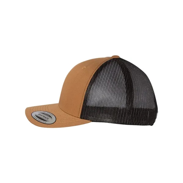 Structured 6 Panel Trucker Cap with Leather Patch - Structured 6 Panel Trucker Cap with Leather Patch - Image 26 of 33