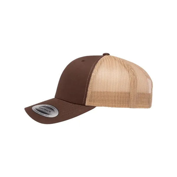 Structured 6 Panel Trucker Cap with Leather Patch - Structured 6 Panel Trucker Cap with Leather Patch - Image 28 of 33