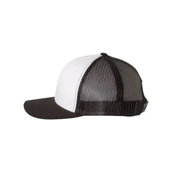 Structured 6 Panel Trucker Cap with Leather Patch - Structured 6 Panel Trucker Cap with Leather Patch - Image 29 of 33