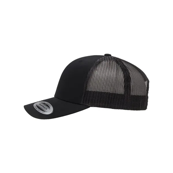 Structured 6 Panel Trucker Cap with Leather Patch - Structured 6 Panel Trucker Cap with Leather Patch - Image 31 of 33