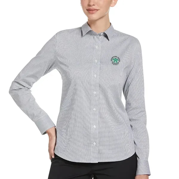 Perry Ellis Ladies Mini Grid Woven Shirt - Perry Ellis Ladies Mini Grid Woven Shirt - Image 3 of 4