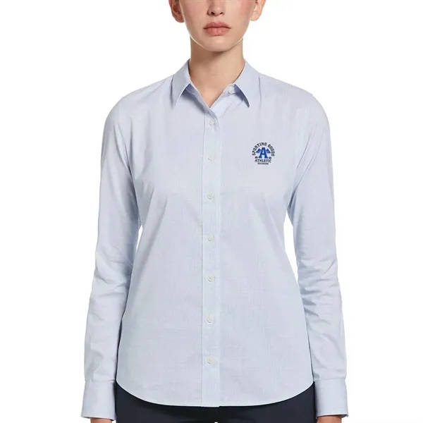 Perry Ellis Ladies Mini Grid Woven Shirt - Perry Ellis Ladies Mini Grid Woven Shirt - Image 4 of 4