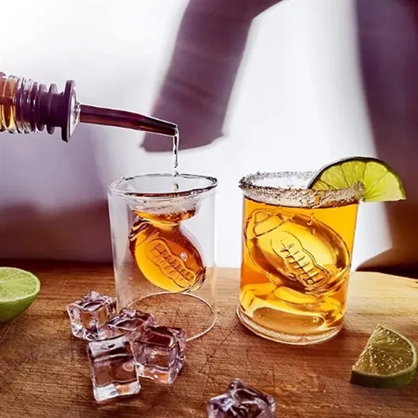 Football Reversible Shot Glasses 2Oz / 4.5Oz - Football Reversible Shot Glasses 2Oz / 4.5Oz - Image 1 of 3