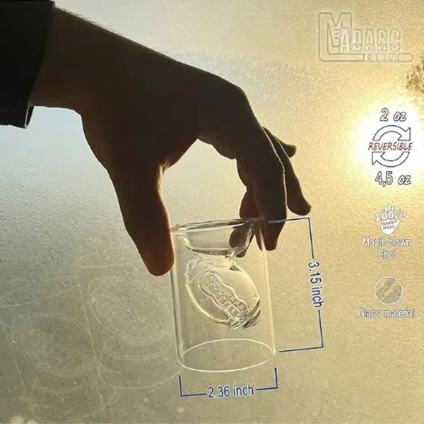 Football Reversible Shot Glasses 2Oz / 4.5Oz - Football Reversible Shot Glasses 2Oz / 4.5Oz - Image 2 of 3