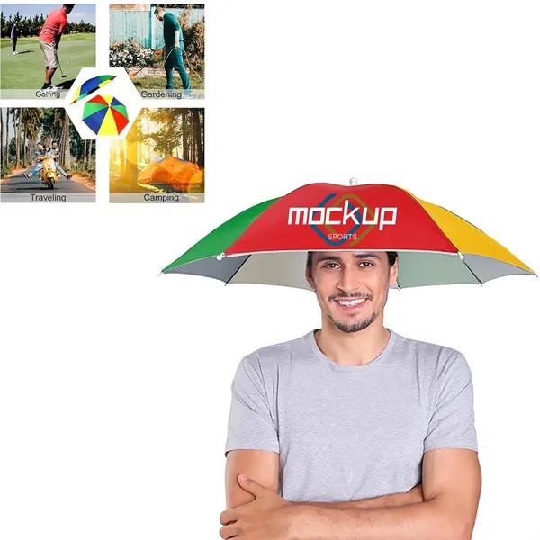 Folding Rainbow Umbrella Cap - Folding Rainbow Umbrella Cap - Image 0 of 2