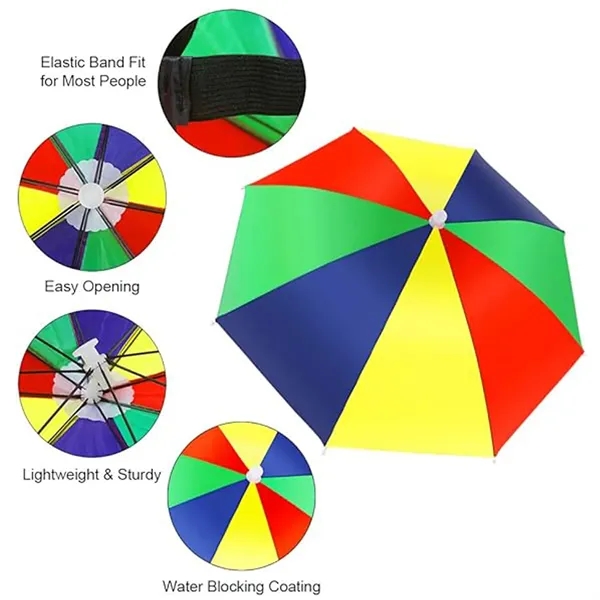 Folding Rainbow Umbrella Cap - Folding Rainbow Umbrella Cap - Image 1 of 2