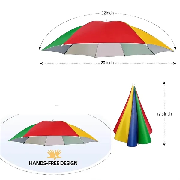 Folding Rainbow Umbrella Cap - Folding Rainbow Umbrella Cap - Image 2 of 2