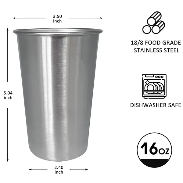 16 OZ Stainless Steel Cup - 16 OZ Stainless Steel Cup - Image 1 of 2