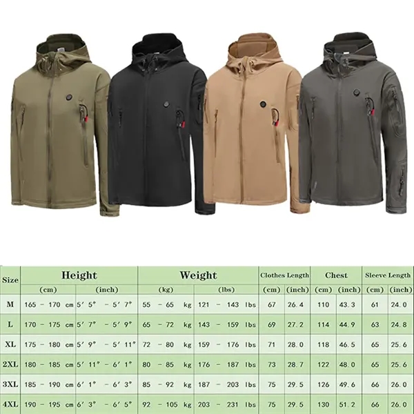 USB Rechargeable Electric Heated Jacket For Outdoor Sports - USB Rechargeable Electric Heated Jacket For Outdoor Sports - Image 2 of 5