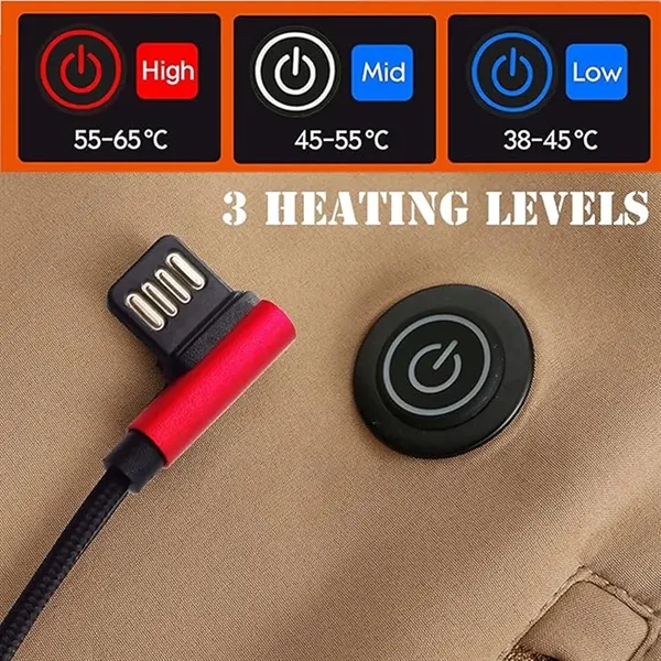 USB Rechargeable Electric Heated Jacket For Outdoor Sports - USB Rechargeable Electric Heated Jacket For Outdoor Sports - Image 4 of 5