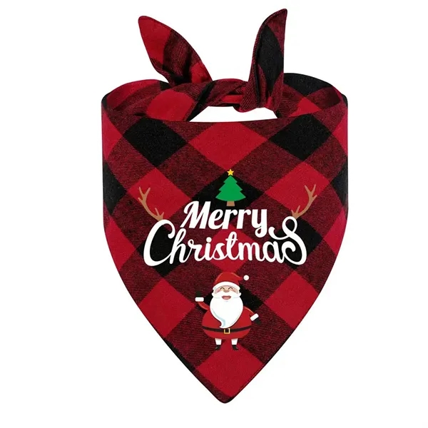 Christmas Pet Triangle Scarf Plaid - Christmas Pet Triangle Scarf Plaid - Image 3 of 5