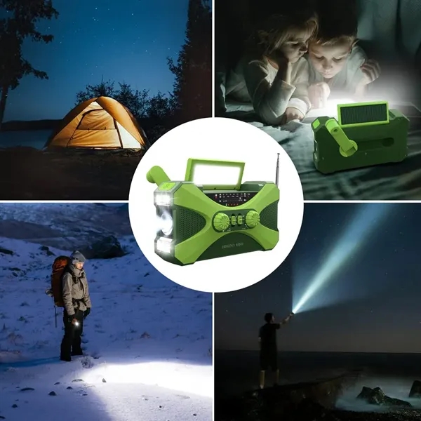 10000mAh Solar Hand Crank Emergency Flashlight SOS Radio - 10000mAh Solar Hand Crank Emergency Flashlight SOS Radio - Image 7 of 7