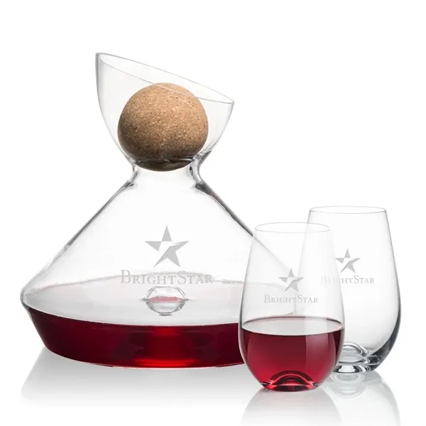 Woodbury Carafe w/Cork Stopper & Boston Stemless Wine