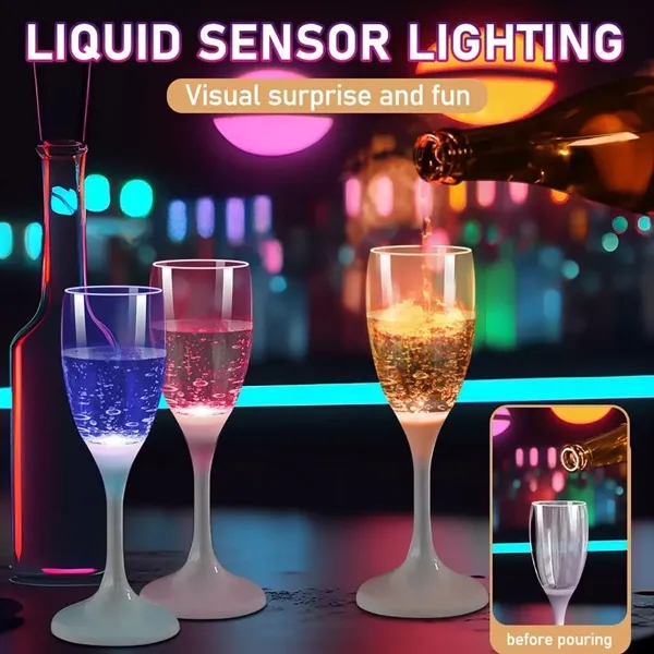 Colored Lights Up Champagne Flutes Cups/Set of 6 - Colored Lights Up Champagne Flutes Cups/Set of 6 - Image 8 of 8