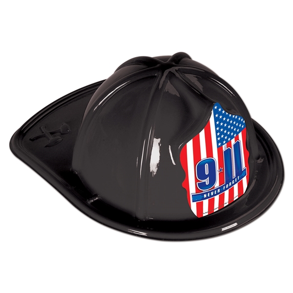 Black Plastic 9*11 Never Forget Fire Hats - Black Plastic 9*11 Never Forget Fire Hats - Image 0 of 0