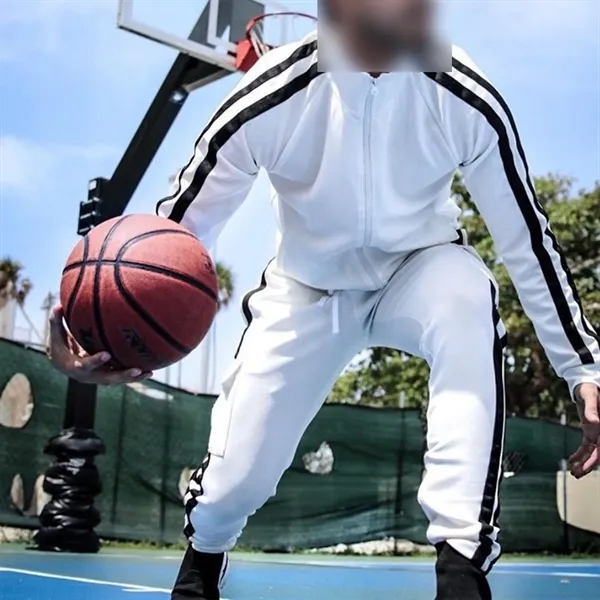 Men's Long Sleeve Full-Zip Running Casual Tracksuit Set - Men's Long Sleeve Full-Zip Running Casual Tracksuit Set - Image 2 of 2