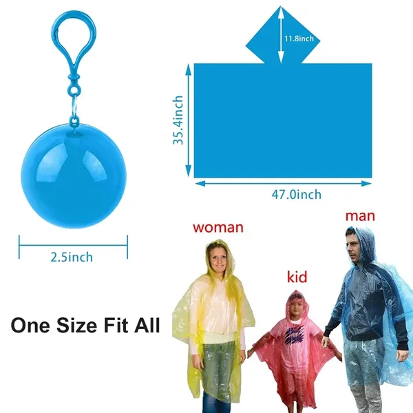 Compact Disposable Hood Raincoat Keychain Ball - Compact Disposable Hood Raincoat Keychain Ball - Image 1 of 4