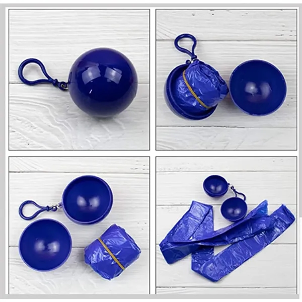 Compact Disposable Hood Raincoat Keychain Ball - Compact Disposable Hood Raincoat Keychain Ball - Image 3 of 4