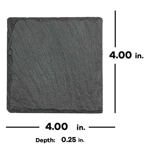 4" x 4" Square Slate Coaster - 4" x 4" Square Slate Coaster - Image 2 of 2