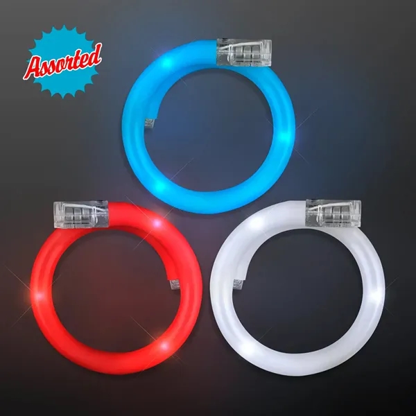 LED Flash Tube Bracelets - Assorted Red, White & Blue - LED Flash Tube Bracelets - Assorted Red, White & Blue - Image 1 of 2