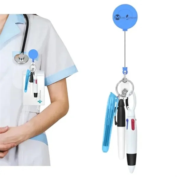 Retractable Nurse Badge Clip and Pen Set - Retractable Nurse Badge Clip and Pen Set - Image 0 of 3