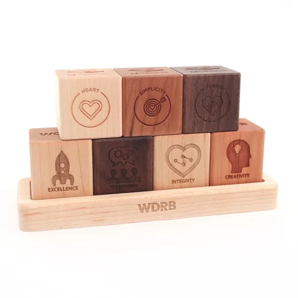 Core Values Desktop Blocks With Tray Display™ - Core Values Desktop Blocks With Tray Display™ - Image 1 of 11