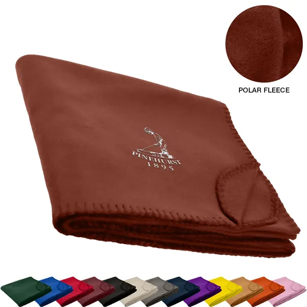 260GSM Polar Fleece Throw Blanket w/ Whipstitch Trim 50"x60" - 260GSM Polar Fleece Throw Blanket w/ Whipstitch Trim 50"x60" - Image 0 of 16