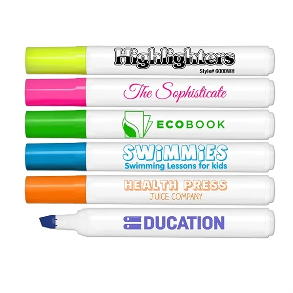 Brite Spots® White Barrel Jumbo Highlighter Broad Chisel Tip - Brite Spots® White Barrel Jumbo Highlighter Broad Chisel Tip - Image 0 of 6