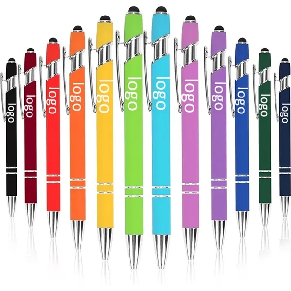 2-in-1 Soft Touch Metal Ballpoint Pen with Stylus Tip 5.6'' - 2-in-1 Soft Touch Metal Ballpoint Pen with Stylus Tip 5.6'' - Image 0 of 7
