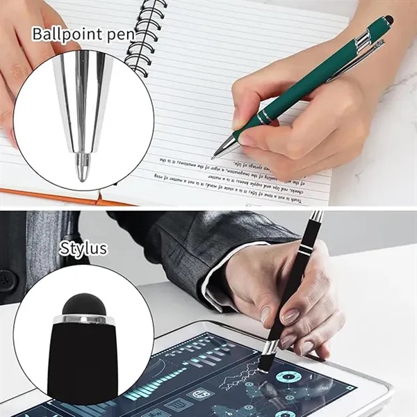 2-in-1 Soft Touch Metal Ballpoint Pen with Stylus Tip 5.6'' - 2-in-1 Soft Touch Metal Ballpoint Pen with Stylus Tip 5.6'' - Image 2 of 7
