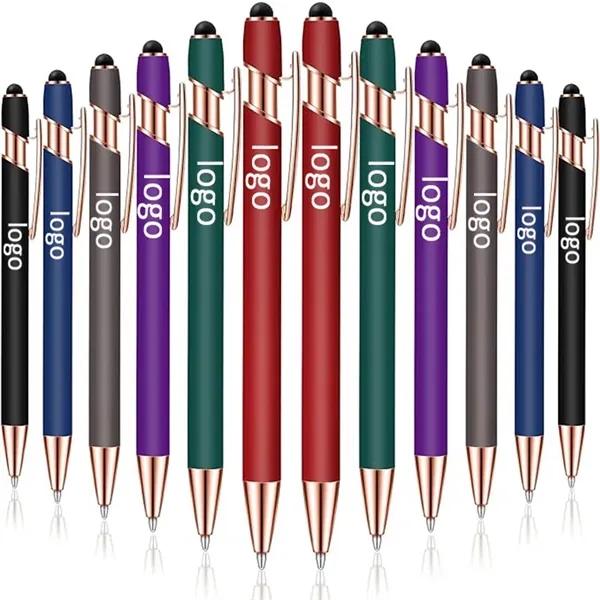 2-in-1 Soft Touch Metal Ballpoint Pen with Stylus Tip 5.6'' - 2-in-1 Soft Touch Metal Ballpoint Pen with Stylus Tip 5.6'' - Image 0 of 7