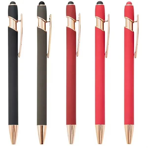 2-in-1 Soft Touch Metal Ballpoint Pen with Stylus Tip 5.6'' - 2-in-1 Soft Touch Metal Ballpoint Pen with Stylus Tip 5.6'' - Image 3 of 7
