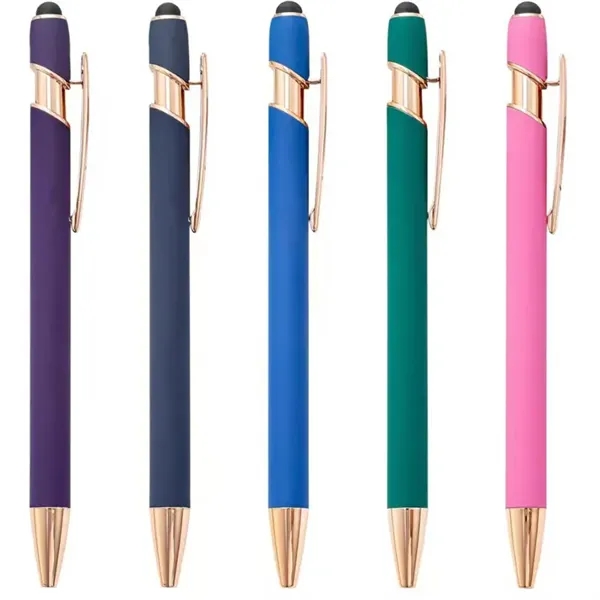 2-in-1 Soft Touch Metal Ballpoint Pen with Stylus Tip 5.6'' - 2-in-1 Soft Touch Metal Ballpoint Pen with Stylus Tip 5.6'' - Image 4 of 7
